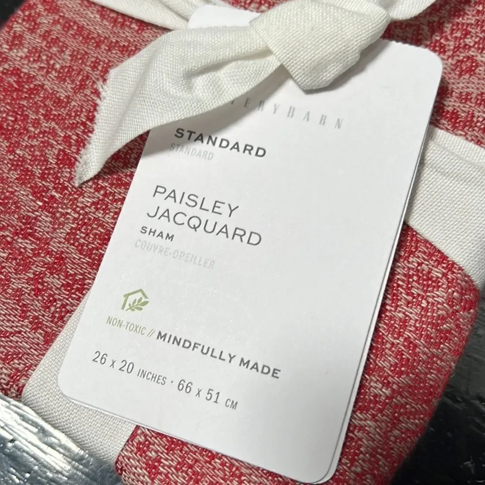 Pottery Barn Paisley Jacquard Belgian Linen Sham